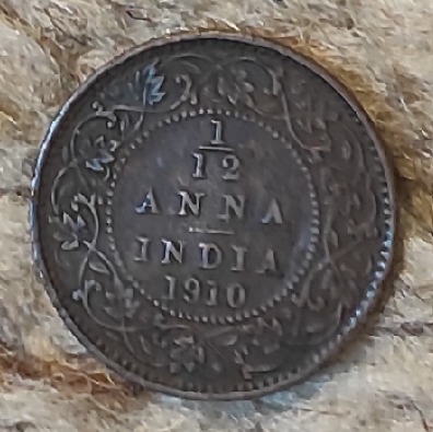  Britisch-Indien 1/12 Anna 1910,   