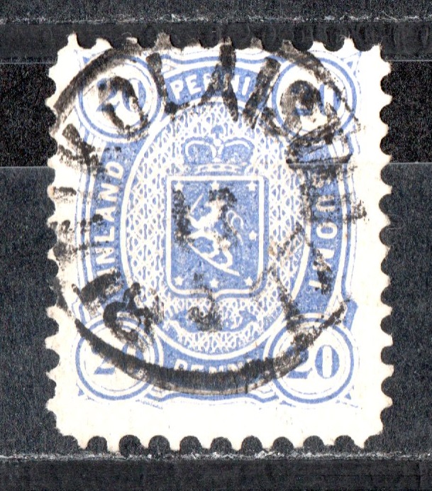  Finnland 20 Pennia 1870-1880/ Echt gelaufen/ Dezentriert/ Top Stempel/ siehe scan   