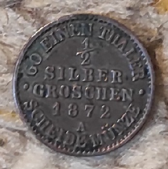  Preußen 1/2 Silbergroschen 1872, SILBER   