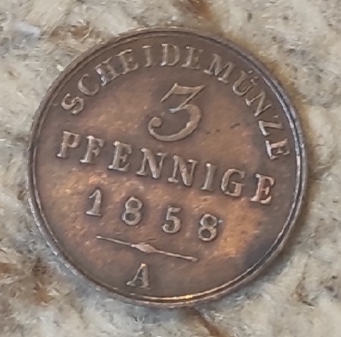  Schaumbug-Lippe 3 Pfennig 1858   