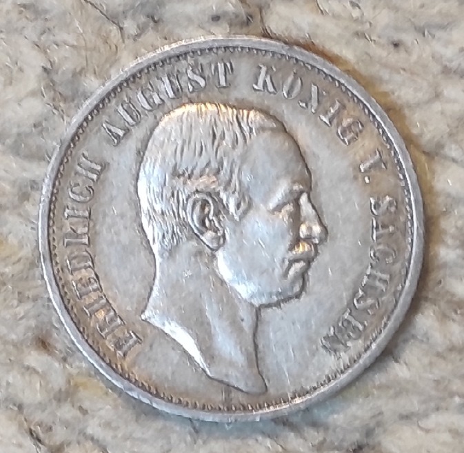  Sachsen 3 Mark 1912, SILBER,   