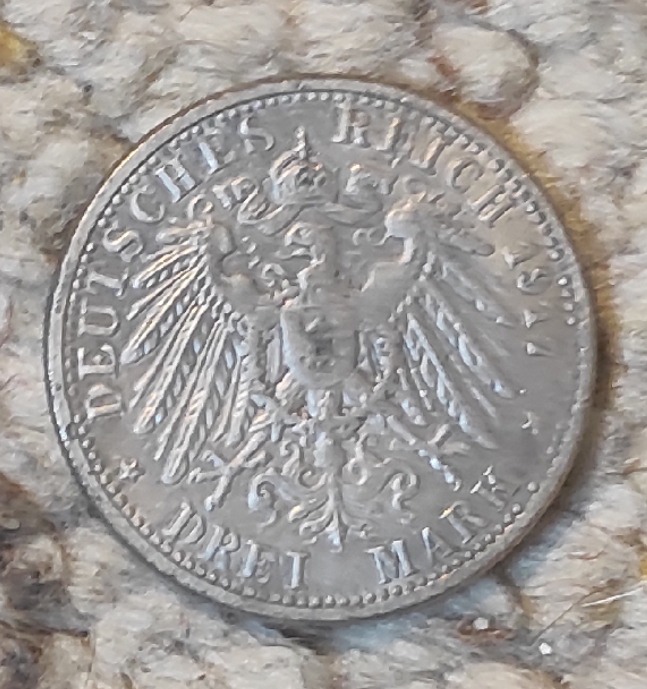  Sachsen 3 Mark 1917, REPLIK, 400 Jahre Reformation   