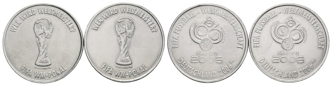  Gedenkprägung/Token zur FIFA Fußball-Weltmeisterschaft 2006; unedel; 7,68 g; Ø 29,03 mm   
