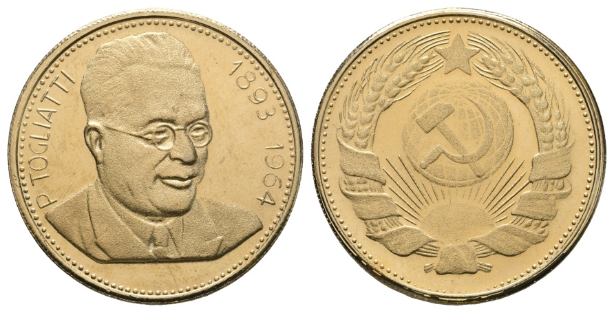  Medaille 1964; P Togliatti; vergold. Bronze; 20,57 g; Ø 35,73 mm   