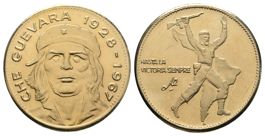  Medaille 1967; Che Guevara; vergold. Bronze; 16,55 g; Ø 35,65 mm   
