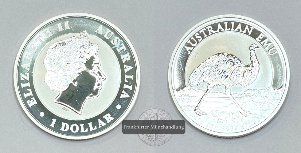  Australien 1 Dollar 2018 Emu FM-Frankfurt  Feinsilber: 31,1g   
