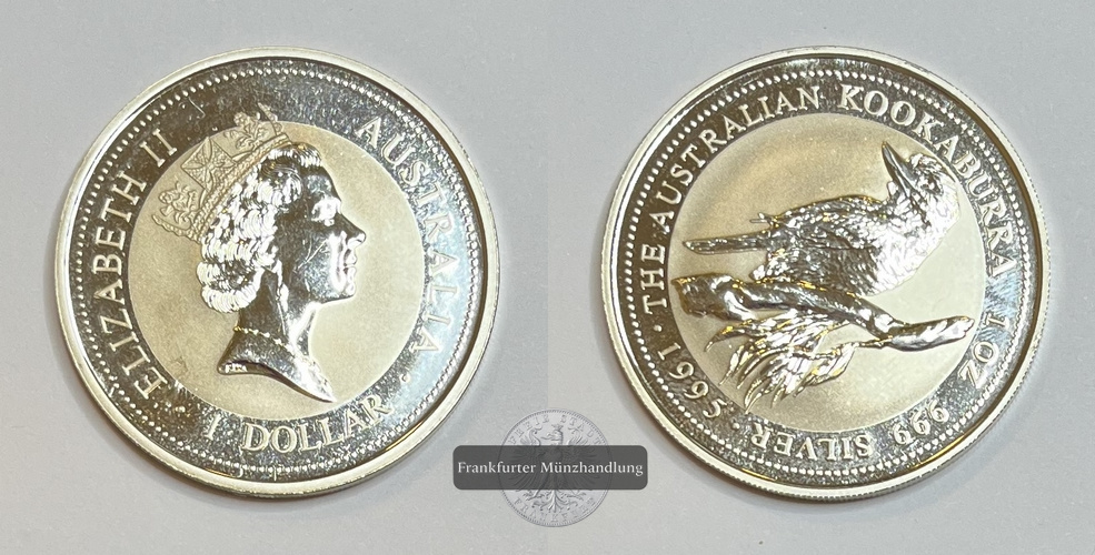  Australien 1 Dollar 1995 Kookaburra KM#289 FM-Frankfurt  Feinsilber: 31,1g   