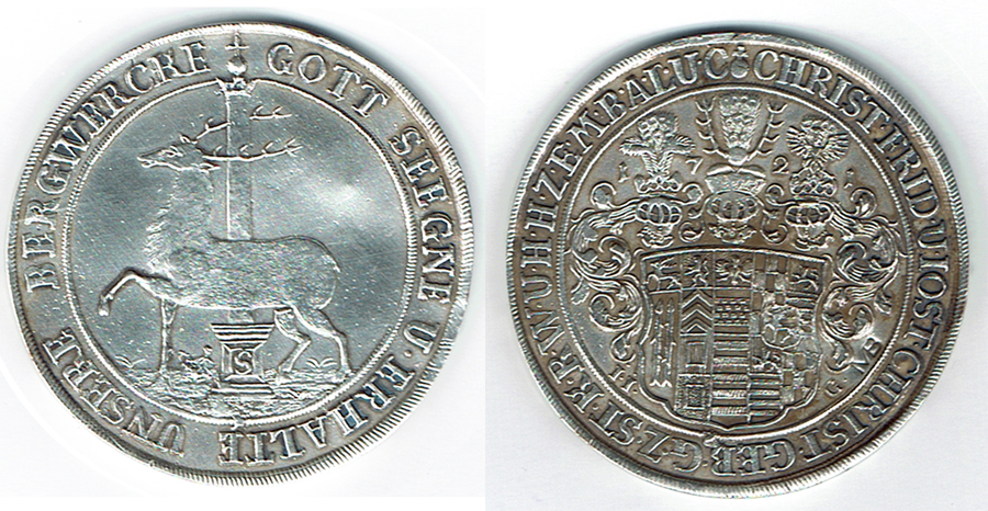  SZAIVERT ALTDEUTSCHLAND STOLBERG GALVANO SILBER DES SPECIESTALERS 1721   