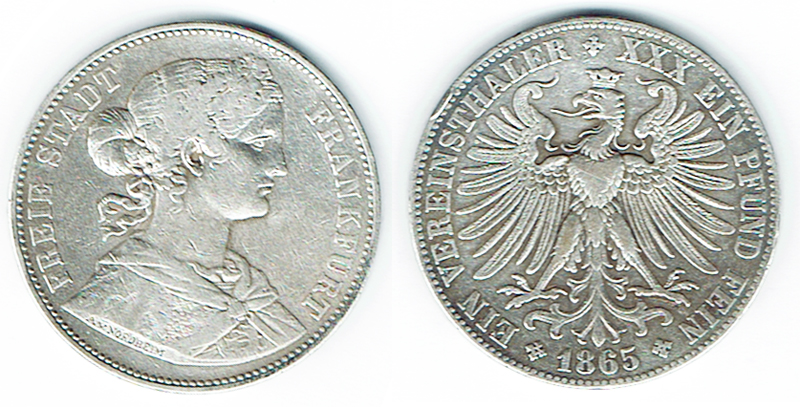 SZAIVERT ALTDEUTSCHLAND FRANKFURT VEREINSTALER 1865   