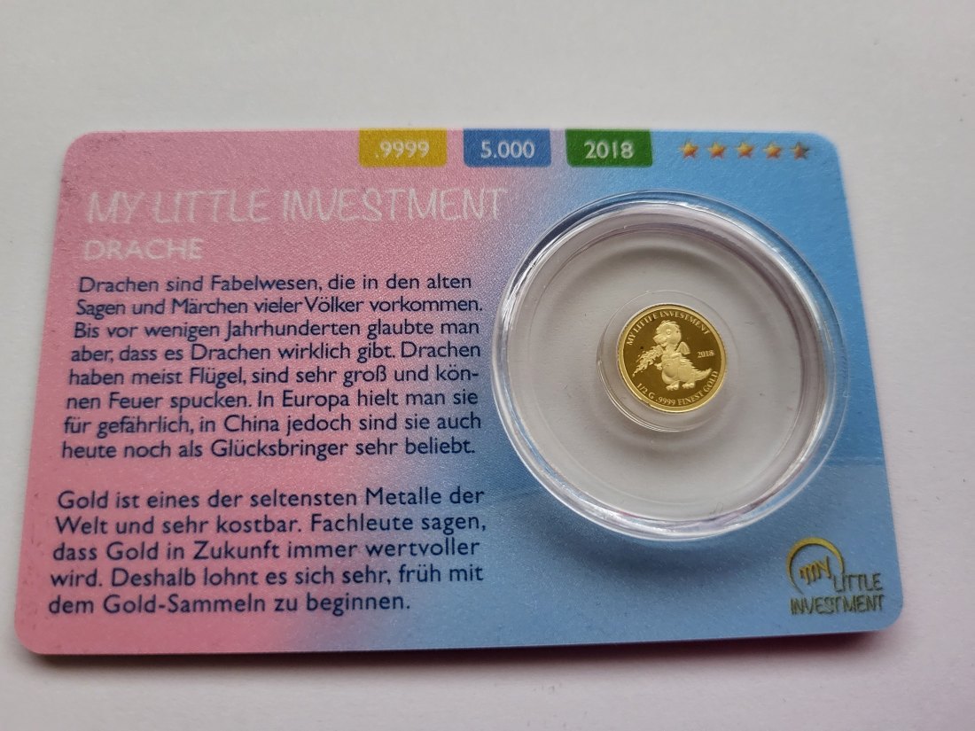  10 Dollar 2018 Goldmünze Drache 0,5g 9999 Solomon Island Spittalgold9800 (5525   