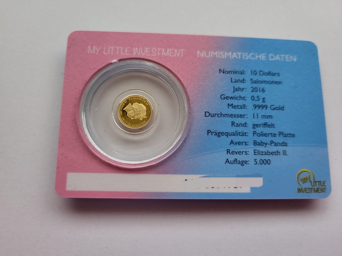  10 Dollar 2016 Goldmünze Panda 0,5g 9999 Solomon Island Spittalgold9800 (5525   