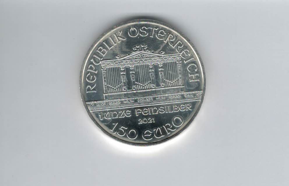  Philharmoniker 2021 1,50 Euro 1 Oz Flecken Silbermünzen Österreich Spittalgold9800 (1248   
