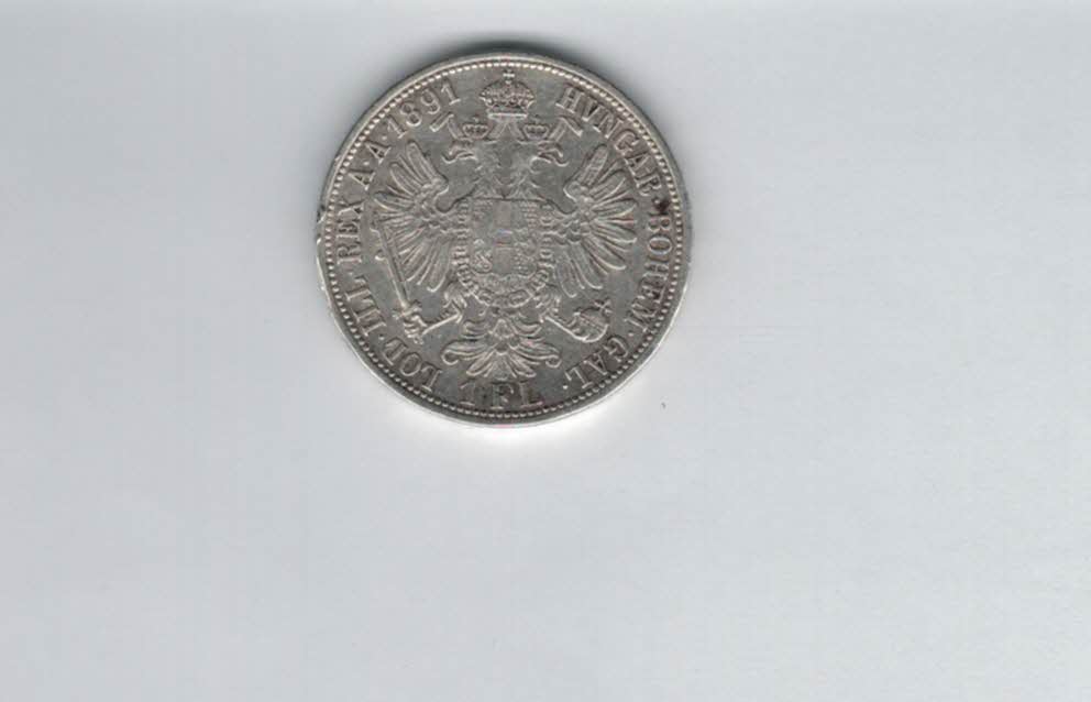  1 Gulden Florin 1891 11,11g fein silber Österreich Franz Joseph I. Spittalgold9800 (4506   