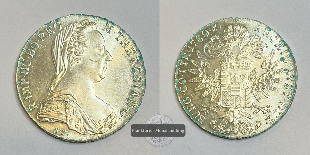  Österreich, Maria Theresia.  1 Thaler 1780 (NP)  FM-Frankfurt KM#T1 Feinsilber: 23,32g   
