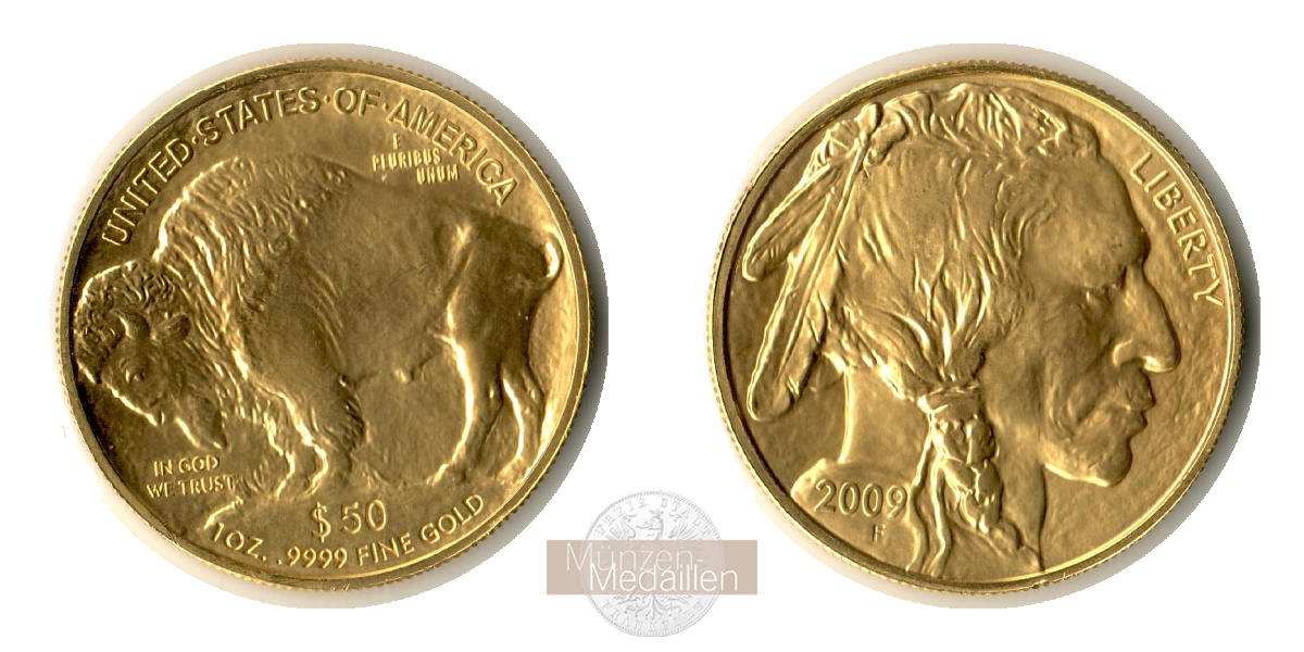 USA MM-Frankfurt Feingold: 31,1g 50 Dollars - Buffalo 2009 