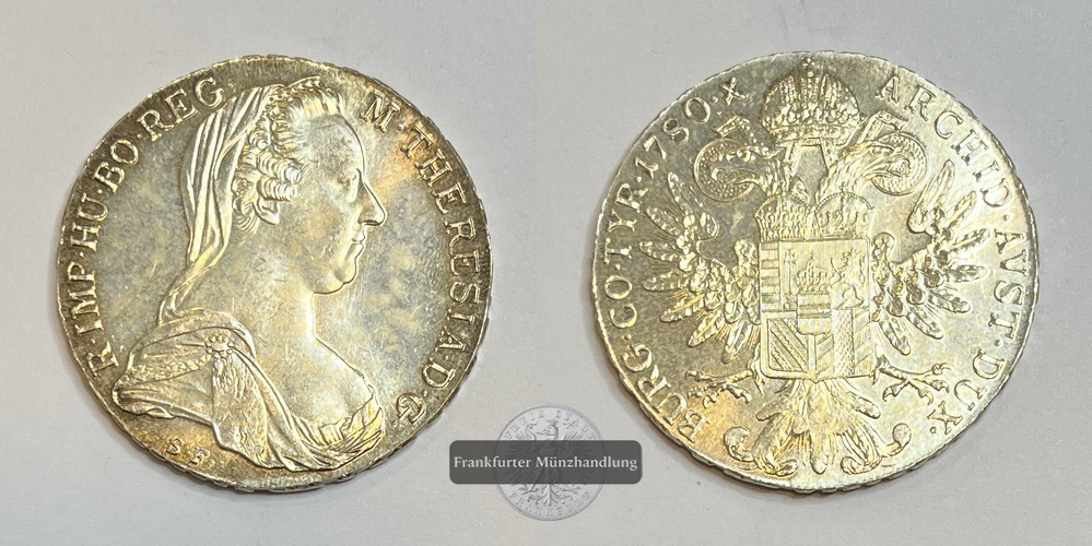  Kaisertum Österreich 1 Thaler 1780 Maria Theresia FM-Frankfurt KM#T1 Feinsilber: 23,32g   
