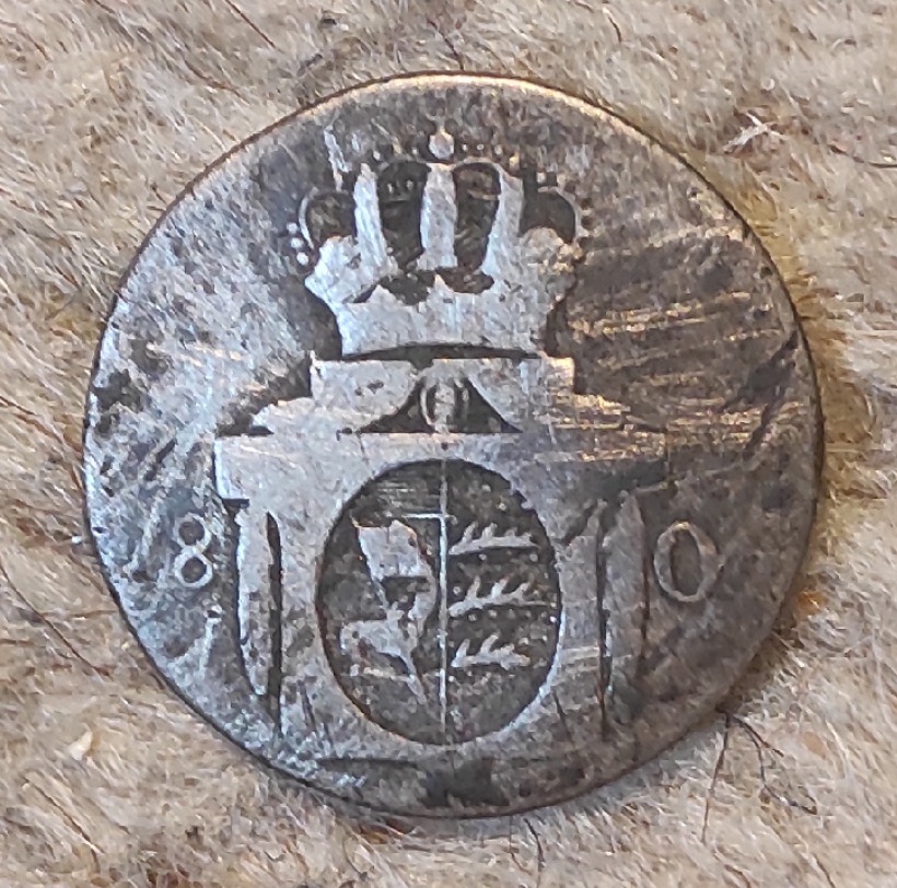  Würtemberg 6 Kreuzer 1804, SILBER, eine Seite total abgerieben   