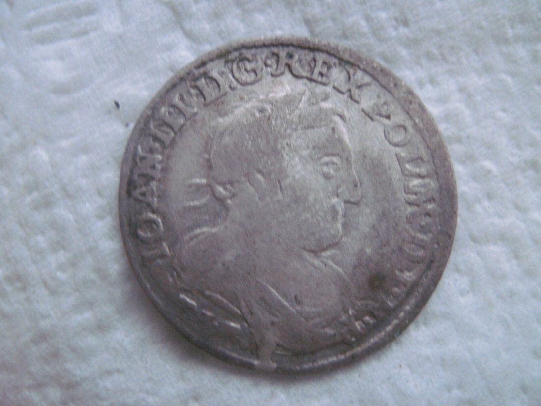 VERY Rare POLAND 6 GROSCHEN Iohann III Sobieski 1680 TLB OVERSTRUCK- like MA-shops item 4008200352