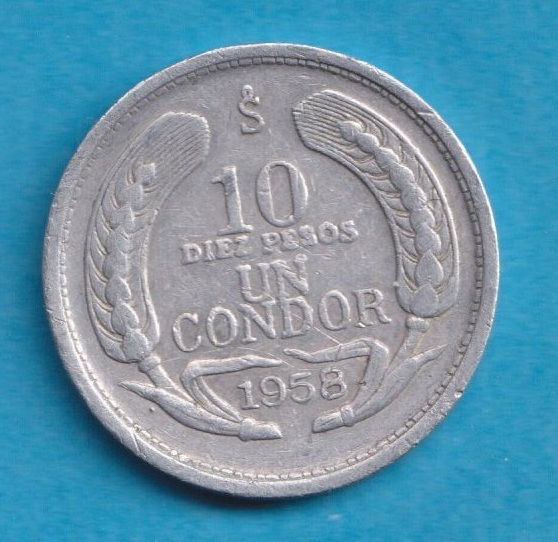  Chile 10 Pesos 1958   