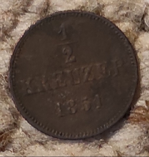  Bayern 1/2 Kreuzer 1851   
