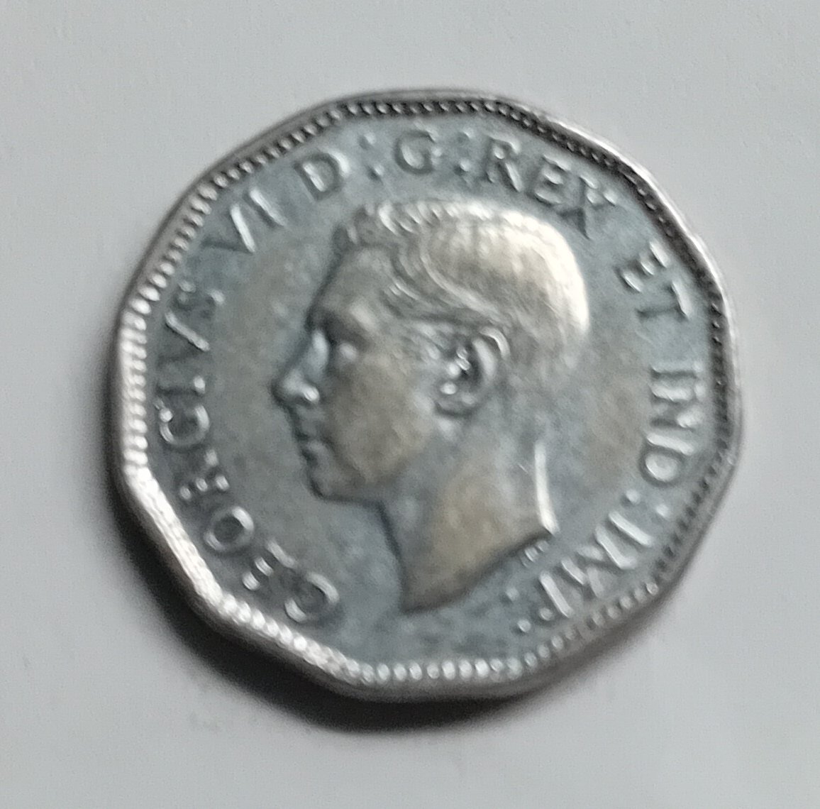  Kanada 5 Cent 1945 König George VI. KM# 40a (verchromter Stahl)   