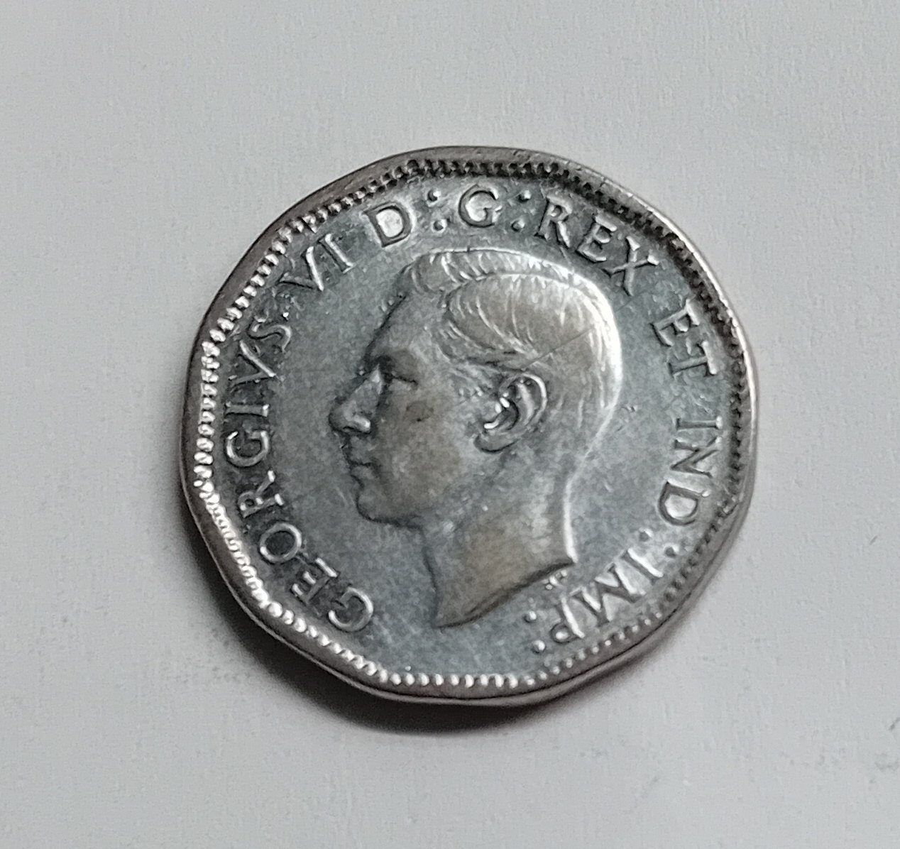  Kanada 5 Cent 1944 König George VI. KM# 40a (verchromter Stahl)   