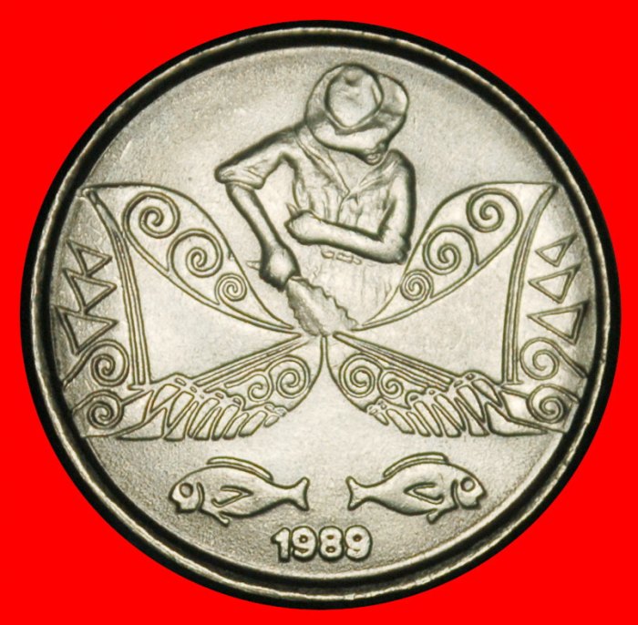 Ⰺ 3 STARS AND FISH (1989-1990): BRAZIL ★ 5 CENTAVOS 1989! UNC MINT LUSTRE!★LOW START ★ NO RESERVE!