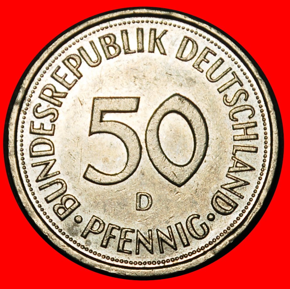 Ⰺ NOT COMMUNIST (1949-2001):GERMANY★50 PFENNIGS 1992D BAVARIA! DIES III2 E p★LOW START ★ NO RESERVE!