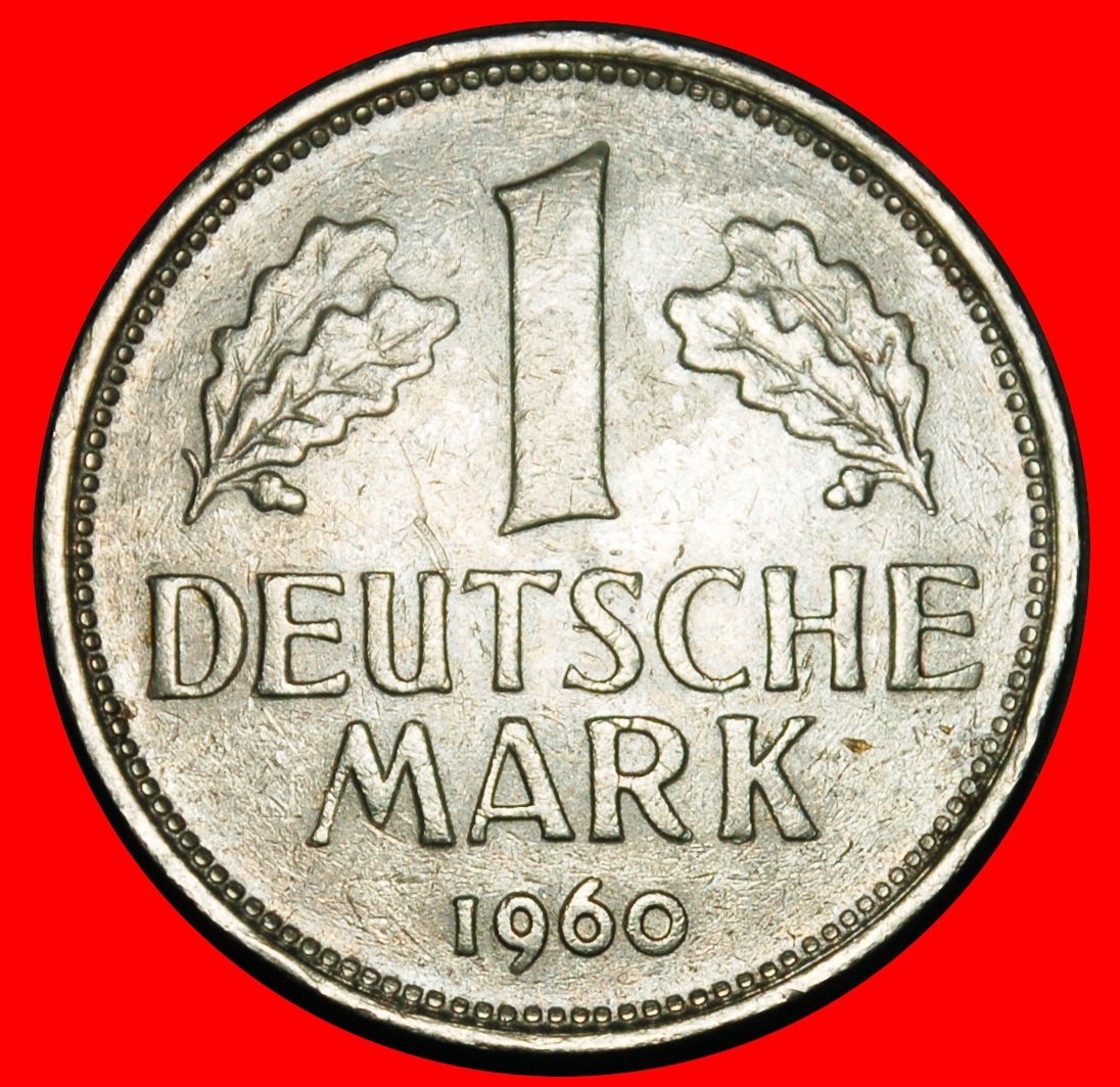 Ⰺ NOT COMMUNIST TYPE (1950‑2001): GERMANY ★ 1 MARK 1960F BADEN‑WUERTTEMBERG!★LOW START ★ NO RESERVE!