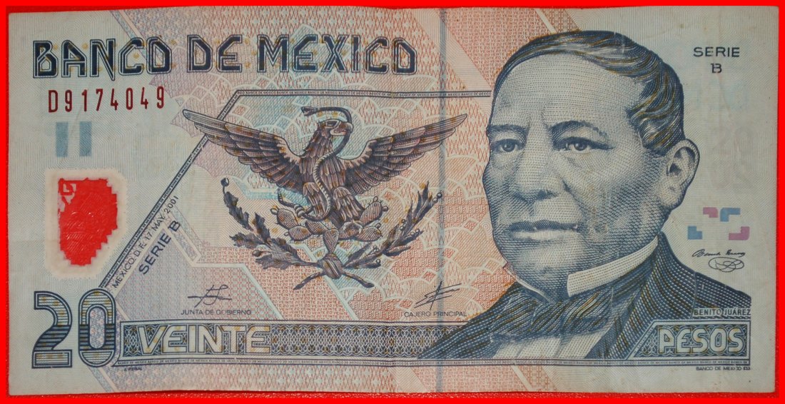  Ⰺ LION, EAGLE AND SNAKE (2001-2006): MEXICO ★ 20 PESOS 2001!★LOW START ★ NO RESERVE!   