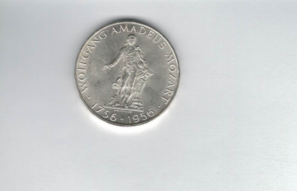  25 Schilling 1956 Wolfgang Amadeus Mozart silber 10,4g fein Österreich Spittalgold9800 (04588/2)   