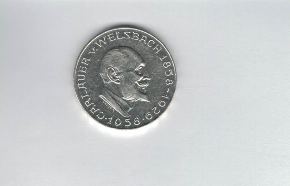  25 Schilling 1958 Carl Auer von Welsbach silber 10,4g fein Österreich Spittalgold9800 (4588/4)   