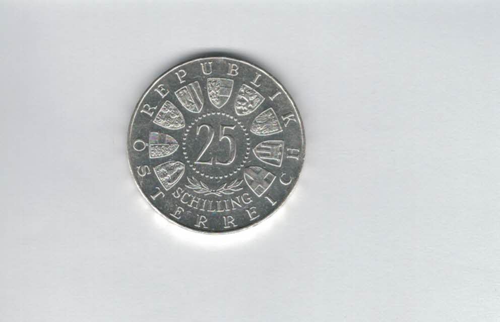 25 Schilling 1958 Carl Auer von Welsbach silber 10,4g fein Österreich Spittalgold9800 (4588/4)   