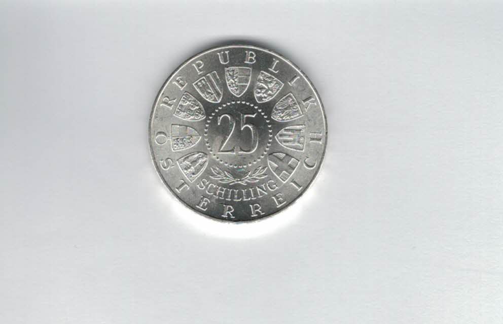 25 Schilling 1962 Anton Bruckner silber 10,4g fein Österreich 2. Rep Spittalgold9800 (4588/8)   
