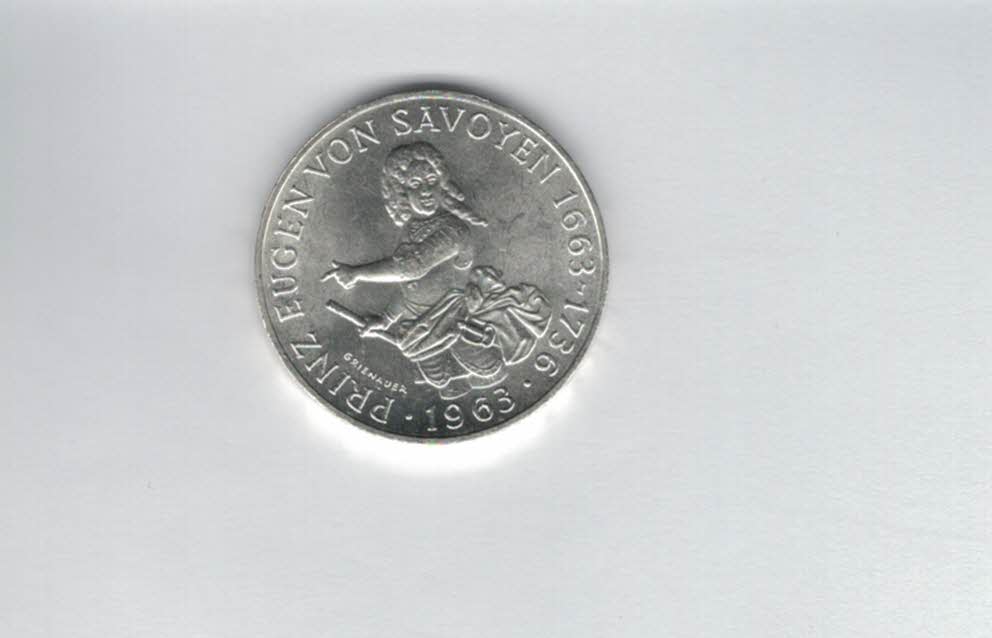  25 Schilling 1963 Prinz Eugen von Savoyen silber 10,4g fein Österreich Spittalgold9800 (04588/9)   