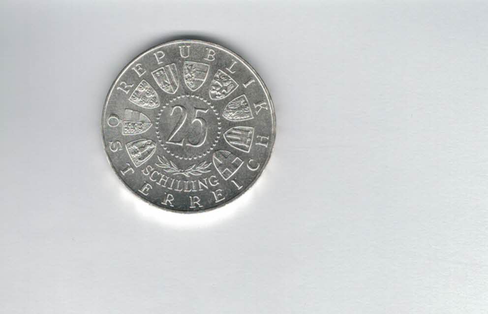  25 Schilling 1963 Prinz Eugen von Savoyen silber 10,4g fein Österreich Spittalgold9800 (04588/9)   