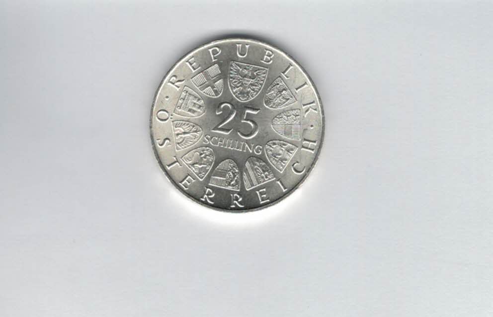  25 Schilling 1964 Franz Grillparzer silber Gedenkmünze Österreich Spittalgold9800 (04588/10)   