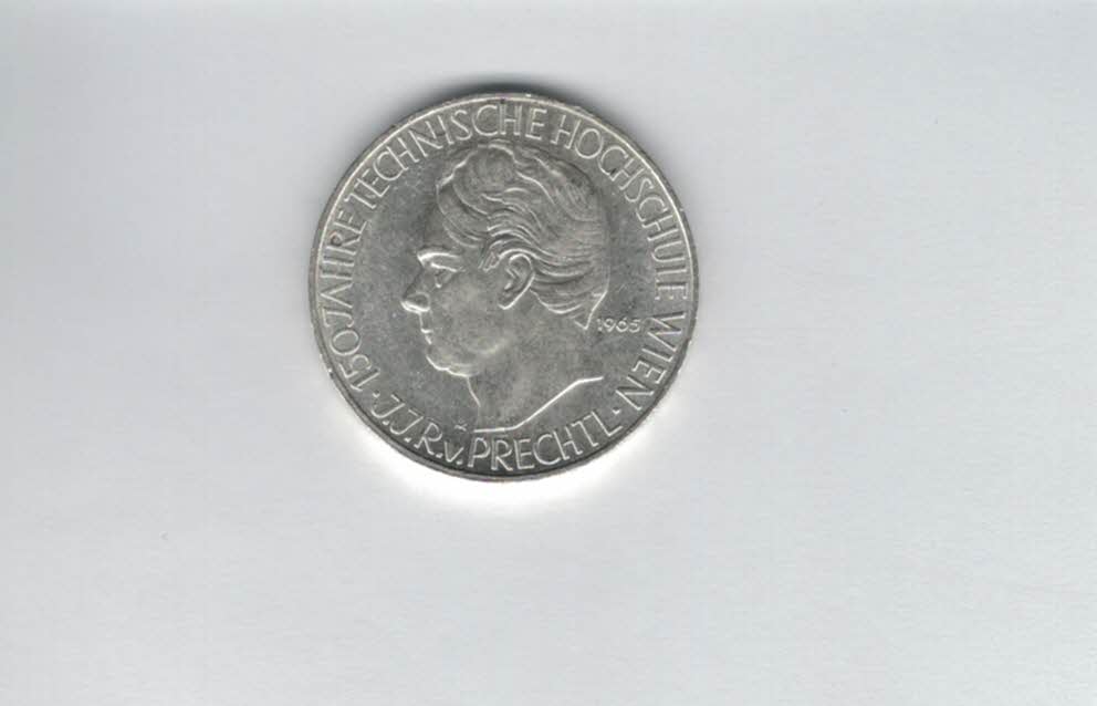  25 Schilling 1965 150 Technische Hochschule Wien Ag 10,4g fein Österreich Spittalgold9800 4588/11   