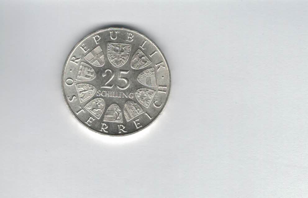  25 Schilling 1965 150 Technische Hochschule Wien Ag 10,4g fein Österreich Spittalgold9800 4588/11   