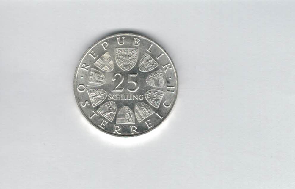  25 Schilling 1967 Maria Theresia silber 10,4g fein Österreich 2. Rep Spittalgold9800 (4588/13)   