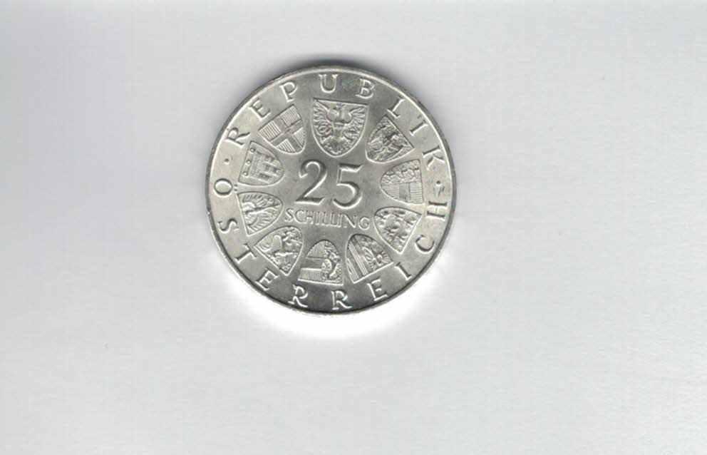  25 Schilling 1969 Peter Rosegger silber 10,4g fein Österreich 2. Rep Spittalgold9800 (4588/15)   