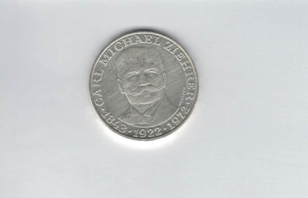  25 Schilling 1972 Carl Michael Ziehrer silber 10,4g fein Österreich 2.Rep Spittalgold9800 (04588/18   