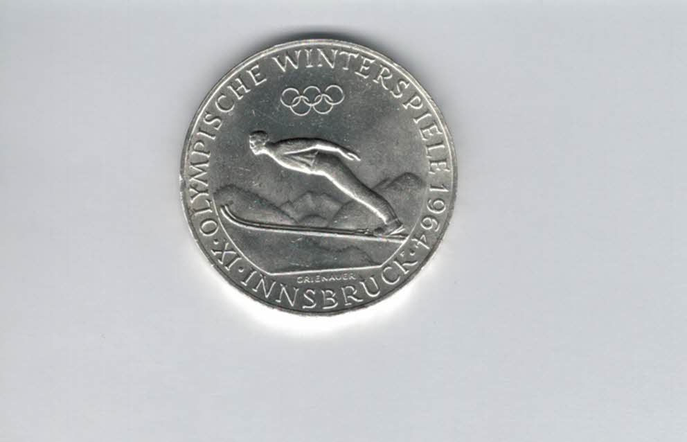  50 Schilling 1964 Winterolympiade Innsbruck silber 18g fein Österreich Spittalgold9800 (4584/3)   