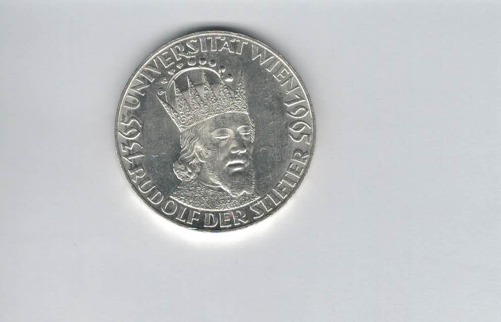  50 Schilling 1965 Universität Wien 600 J.Rudolf Stifter 18g fein Österreich Spittalgold9800 (4584/4)   