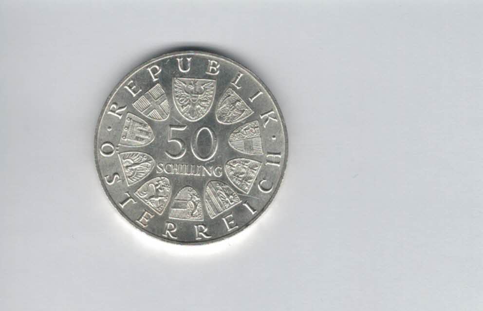  50 Schilling 1965 Universität Wien 600 J.Rudolf Stifter 18g fein Österreich Spittalgold9800 (4584/4)   