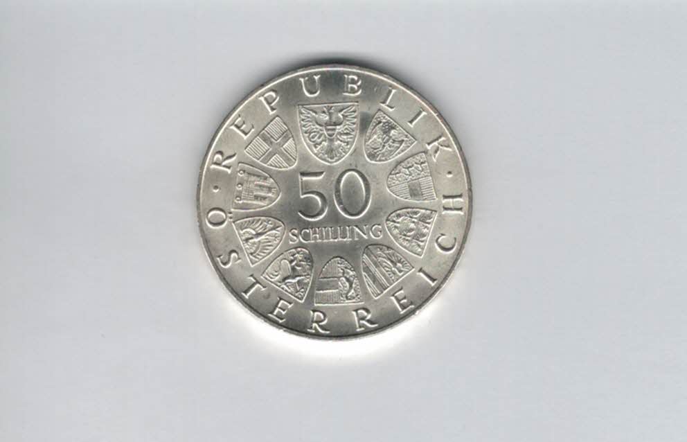  50 Schilling 1968 50 Jahre Republik silber 18g fein Österreich Spittalgold9800 (4584/7)   