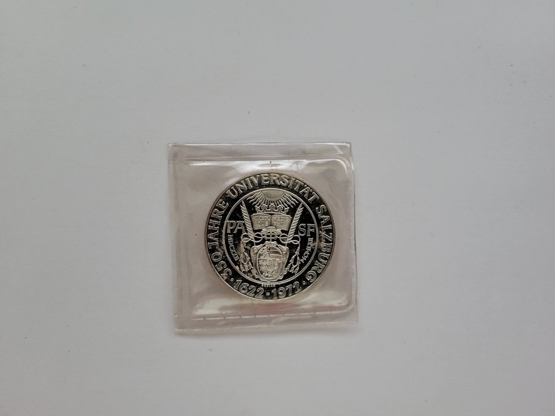 50 Schilling 1972 350 Jahre Universität Salzburg Ag 18g fein Österreich Spittalgold9800 (4584/12   