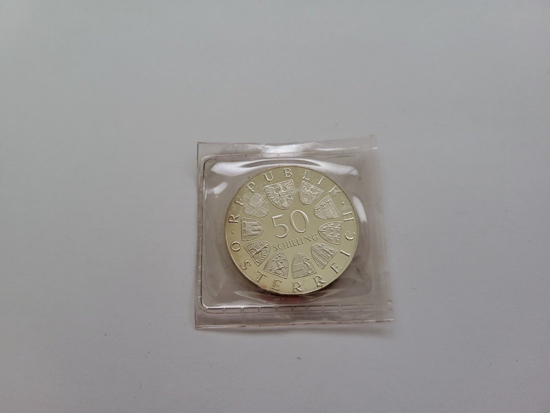  50 Schilling 1972 350 Jahre Universität Salzburg Ag 18g fein Österreich Spittalgold9800 (4584/12   