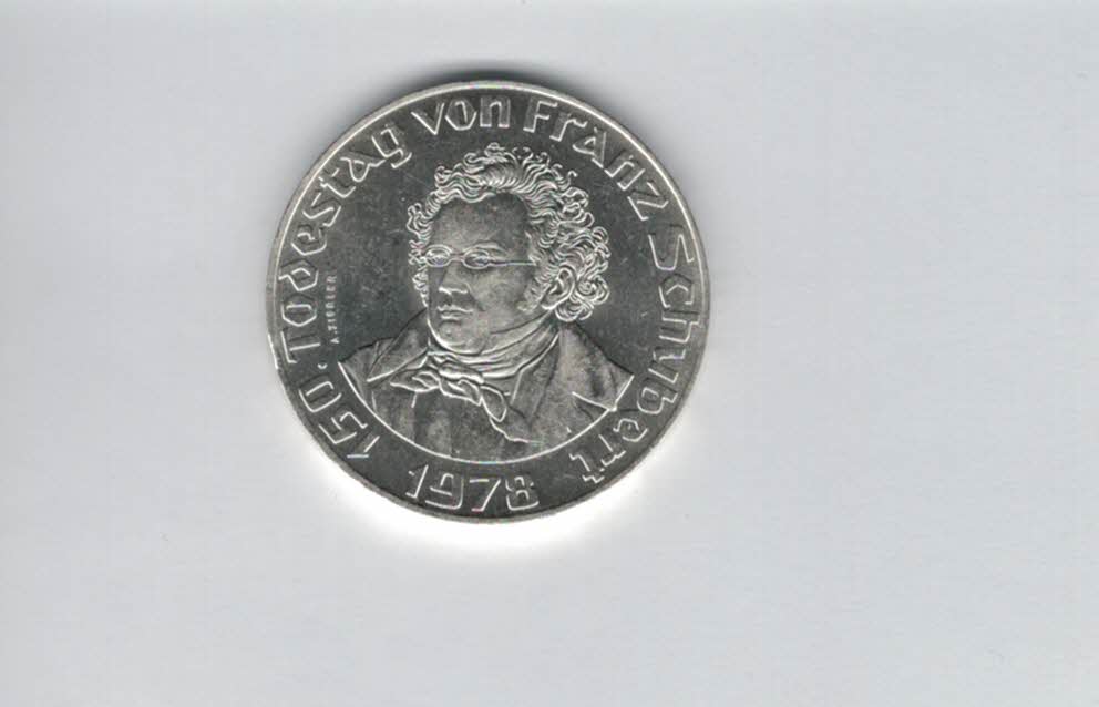 50 Schilling 1978 Franz Schubert silber 12,8g fein Österreich Spittalgold9800 (4504/5)   
