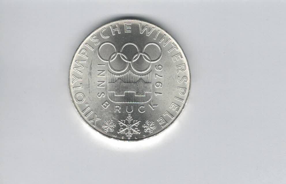  100 Schilling 1974 Olympische Winterspiele 1976 Innsbruck 15,36 Fein silber Österreich (01914/1)   